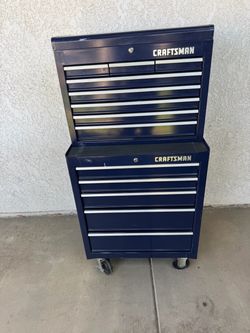 Craftsman 2-Piece Rolling Tool Chest & Cabinet – 26” – Locking – Blue