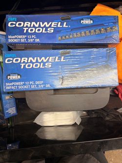 Cornell tools 13 pc deep socket set 3/8 dr and 12 pc set 3/8 drive