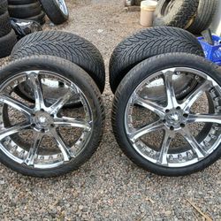 RIMS 305/35R24....6 LUGS FIT CHEVY SILVERADO YUKON TAHOE SUBURBAN NISSAN TITAN DENALLI NISSAN ARMADA 