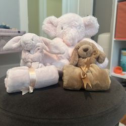 Jelly Cats For Babies (2) & Bonus Stuffed Animal Blanket