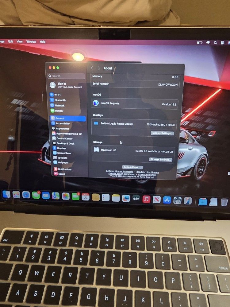 15 Inch MACBOOK AIR M2 512 8GB
