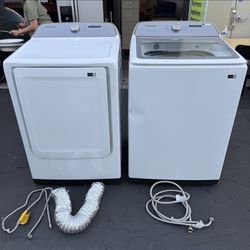 Samsung 5.0 Cu. Ft. High-Efficiency Top Load Washer and 7.4 Cu. Ft. Gas Dryer Very Good Condition