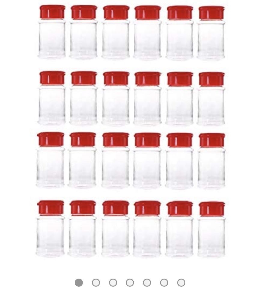 Plastic Spice jar With Shaker Lids 25pack