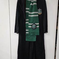Kids Harry Potter Wizard Robe and Scarf - Slytherin