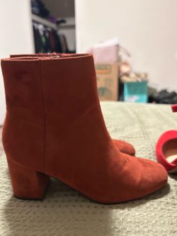 Red suede boots
