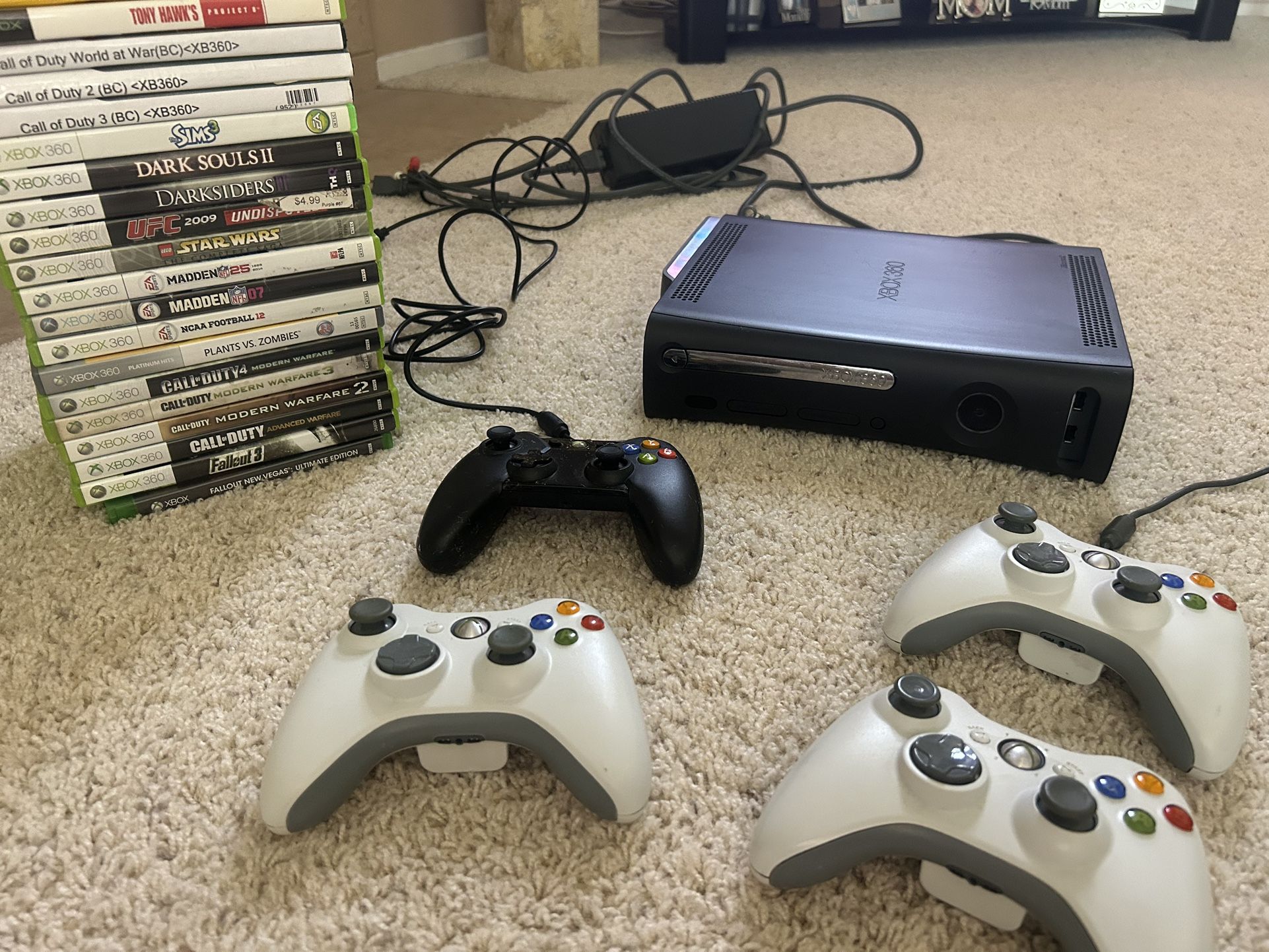 XBOX 360 Game Console, Controllers, and Games