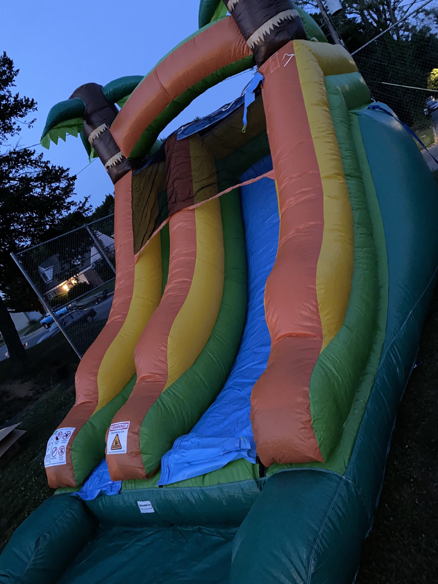 Water slide with pool