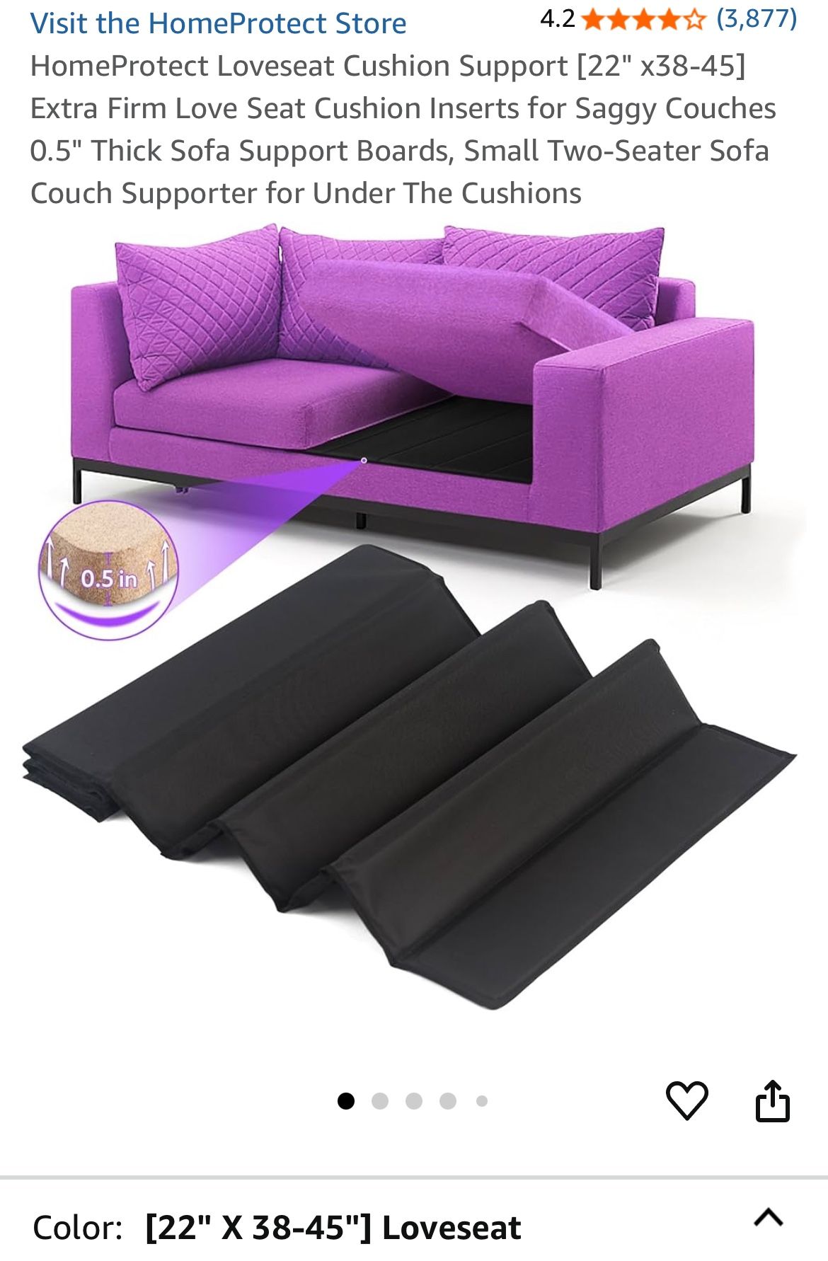 New! Love seat cushion support