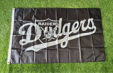 Raiders Dodgers flag size 5’x3’