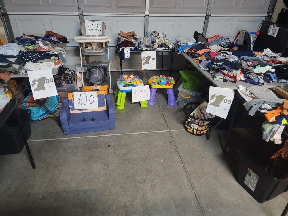 Boys Baby And Small Toddler Clothes W/misc Items 