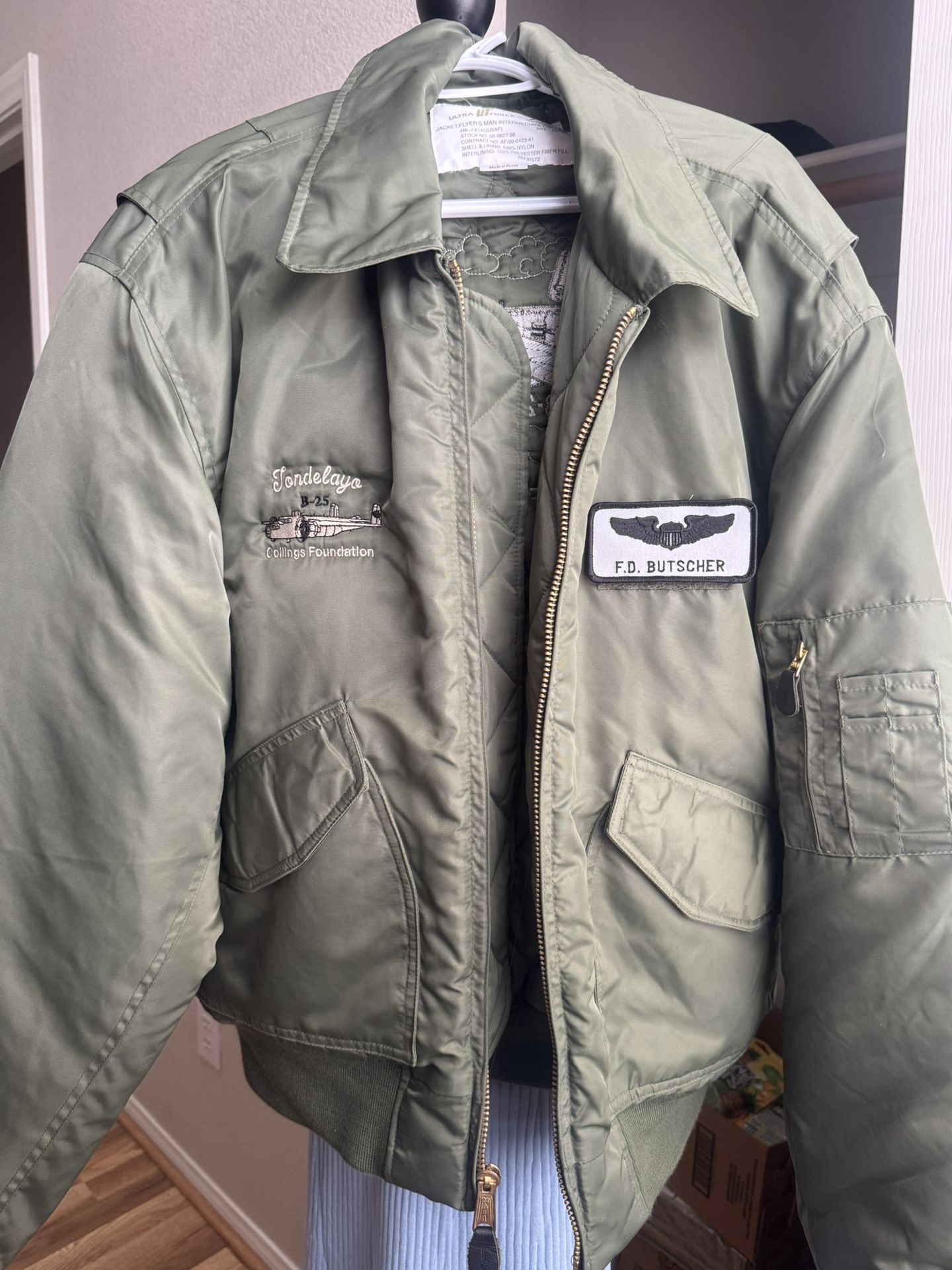 Collings Foundation B-25 Bomber Jacket – MA-1 Style Flight Jacket (Brand New)