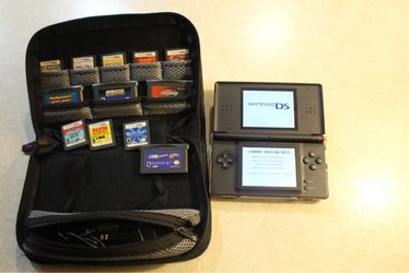 Nintendo DS Lite Black Console Bundle 12 Games Case Chargers Tested
