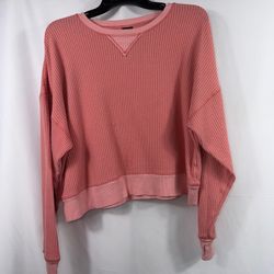 Art Class Girls 14/16 Pink Waffle Knit Cropped Pullover