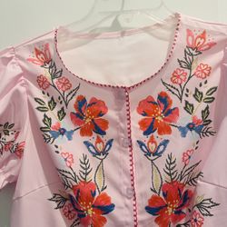 Women’s Pink Puff Sleeve Top
