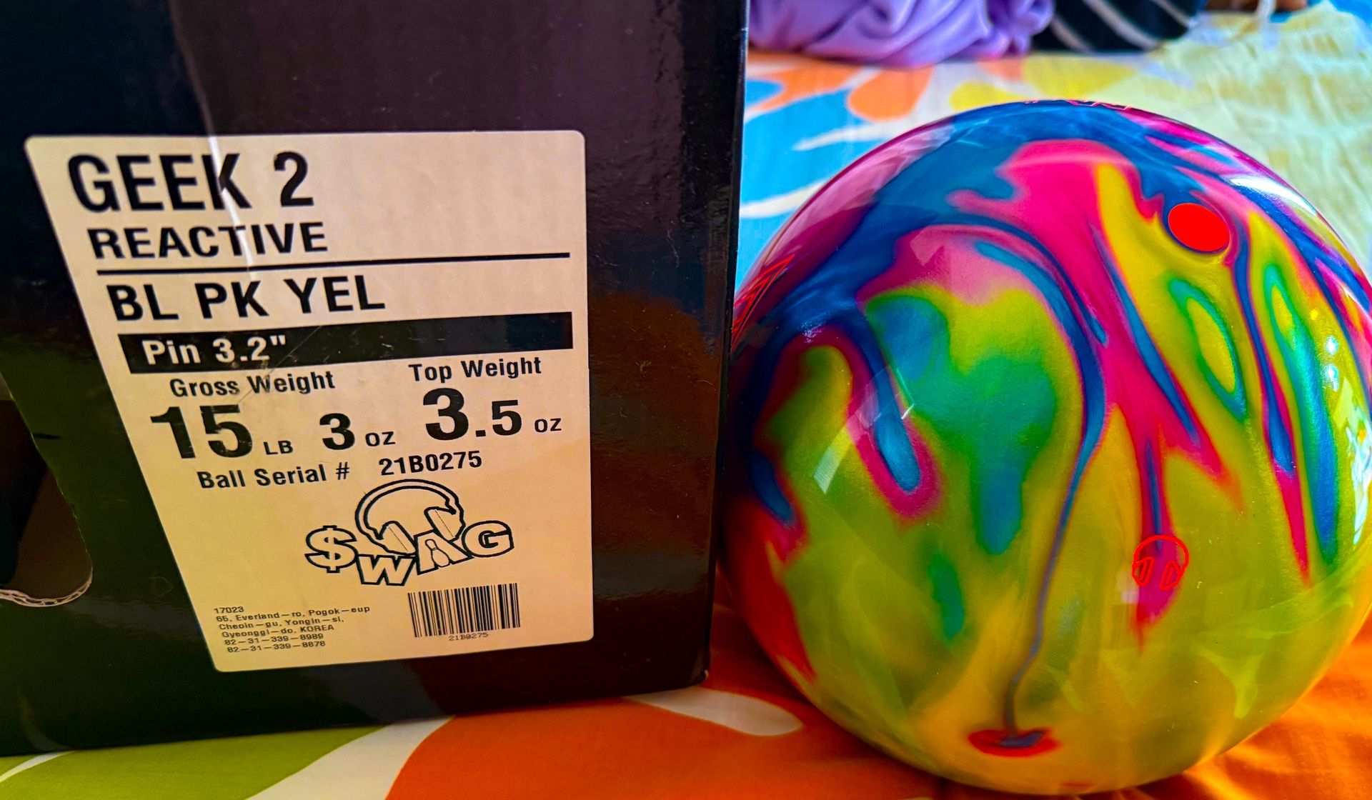 NIB Swag Geek Bowling Ball 15lb