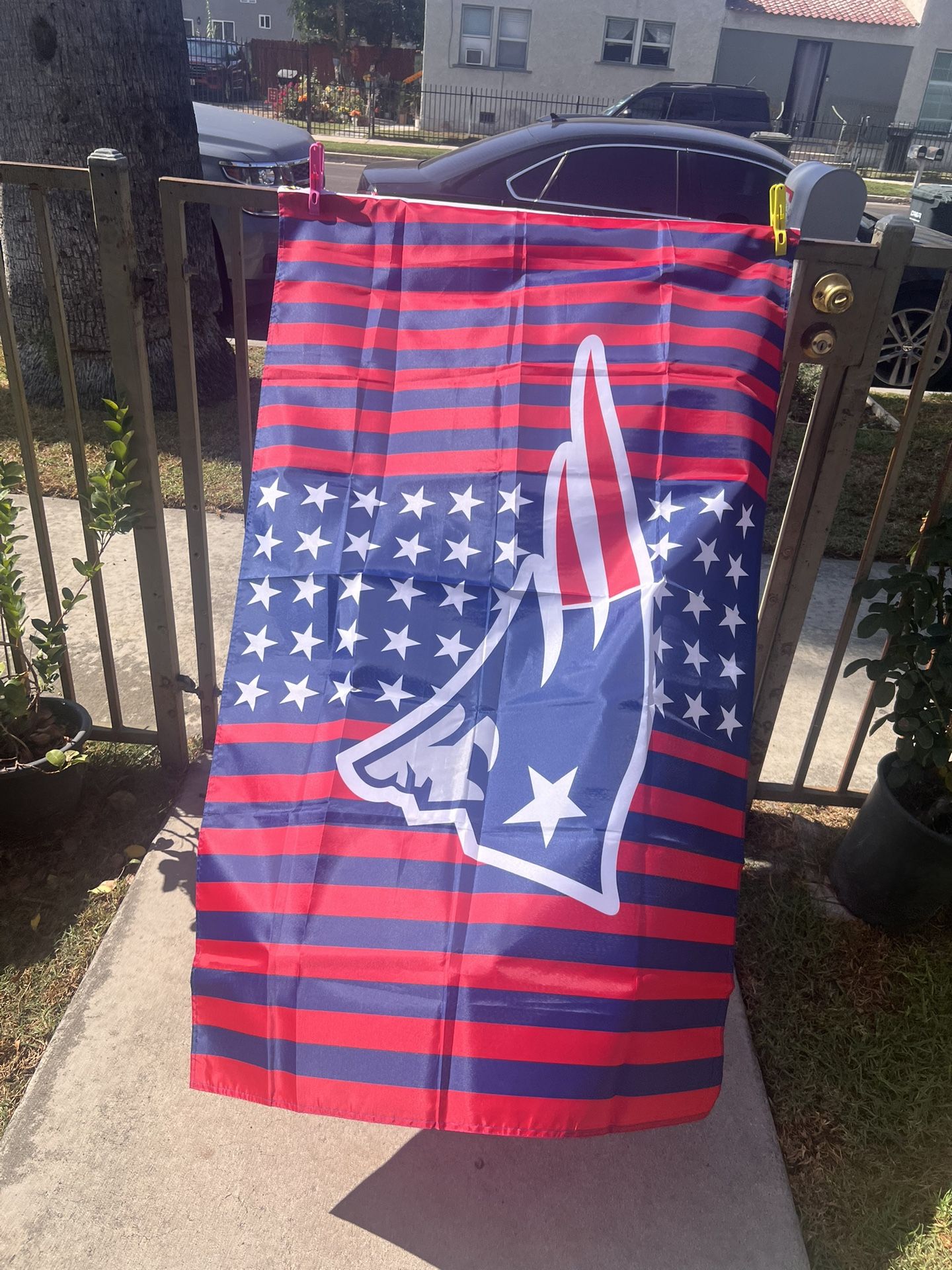 Used New England Patriots Flag Size 3ftx5ft