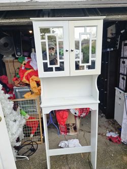 Price Is Firm.. Beautiful Over The Toilet Shelfing Unit With Medicine Cabinet