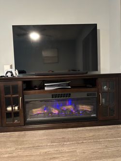 Electric Fireplace TV Stand – $250 – Must Go This Weekend