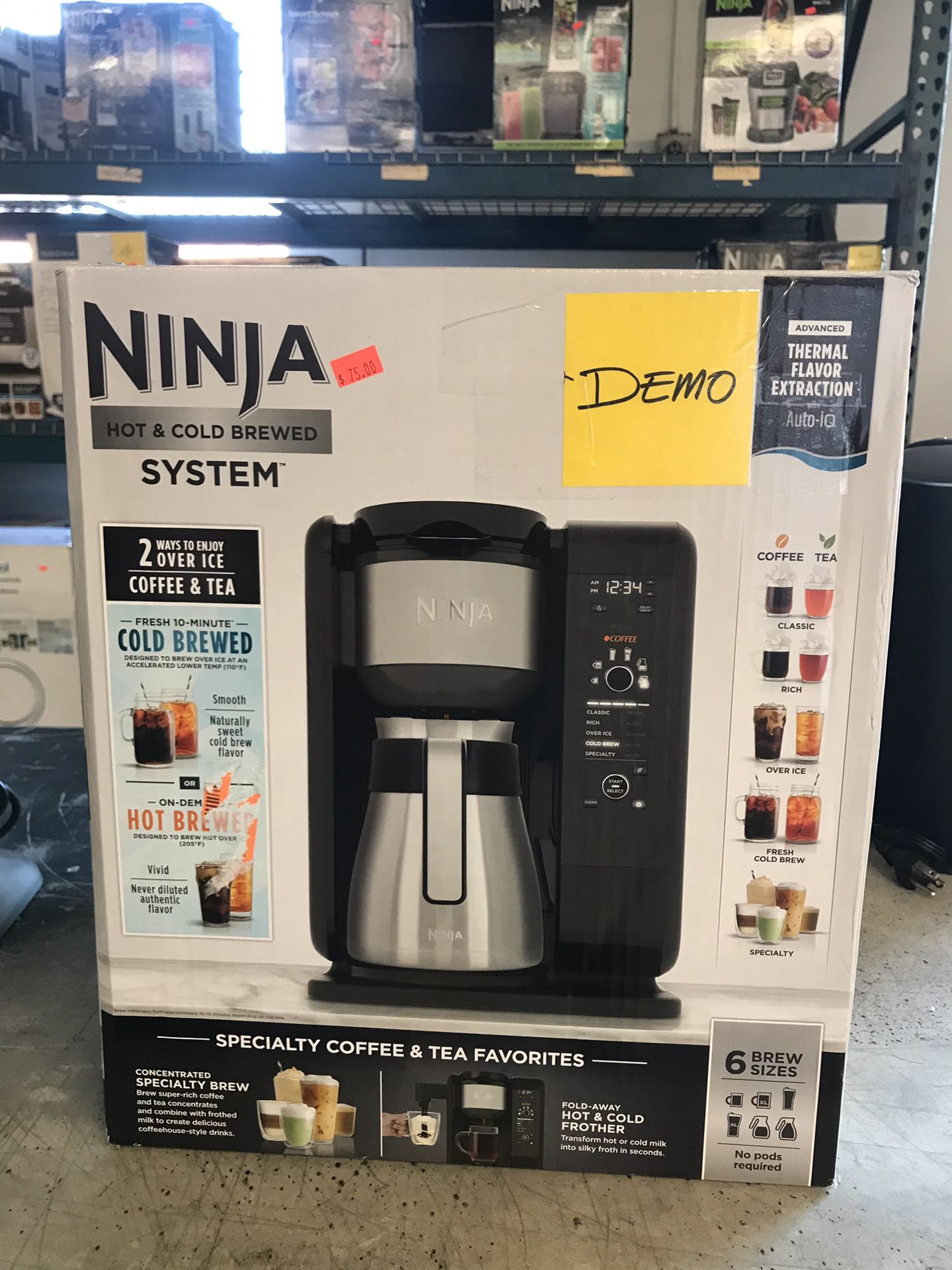 Demo Ninja hot and cold coffee brewer maker with frother for specialty coffee