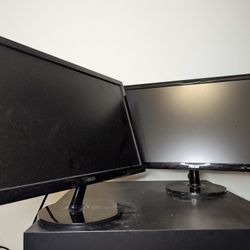 Dual Monitors (ASUS) w/ Cables