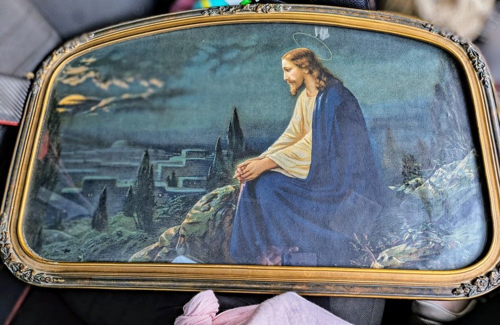 Antique Jesus Painting 