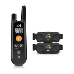 Dog Training Collar- Rechargeable Training Collar with 3 Training Modes and Waterproof Vibration Collar, Large Remote Range, 2 Receivers Dog Training