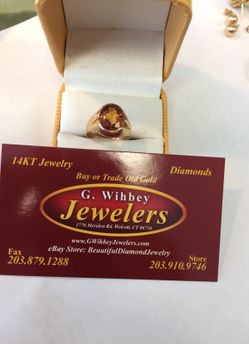 14Kt real Gold & Genuine fire citrine ring