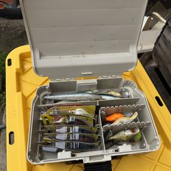 Tackle box with a bunch of lures