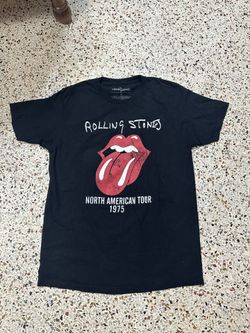 Retro The Rolling Stones Shirt Mens M Black 1975 