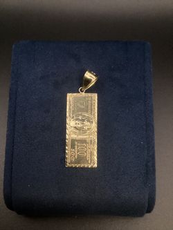 Gold Hundred Dollar Bill Pendant