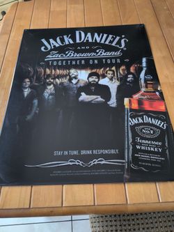 Jack Daniels and Zac Brown band together on tour, Metal tin sign