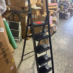 Portable Lightweight 3/4/5 Step Folding Metal Ladder with Handrail | Safety Step Stool for Home, Kitchen & Office | Multi-Level Design for Easy Access