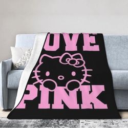 New Hello Kitty Love Pink Blanket 