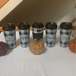 5 Tumblers Cups With A Different Frace