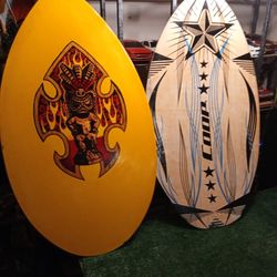 Two Surf Boards Used F I r Shallow Water Surfing