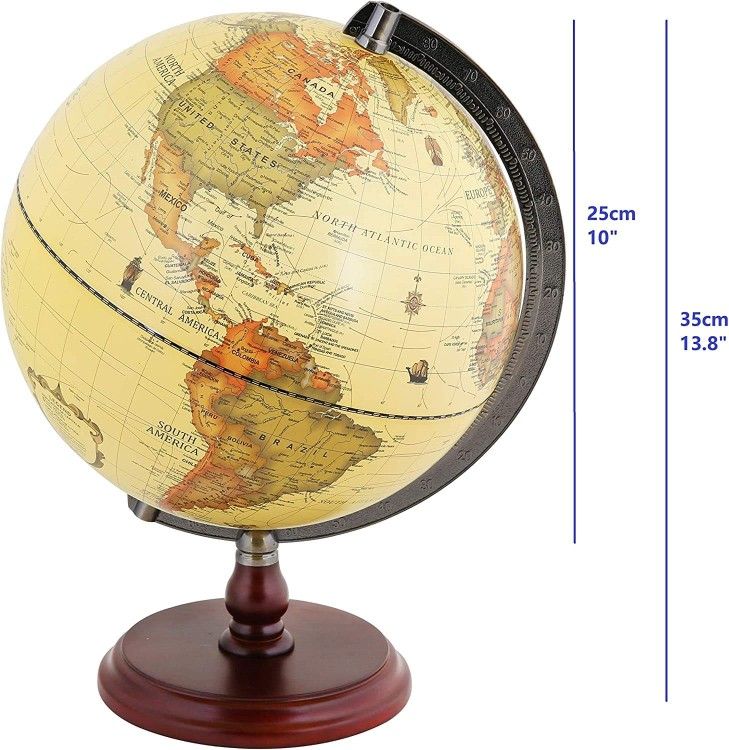 Brand New,  10" Antique Style Globe