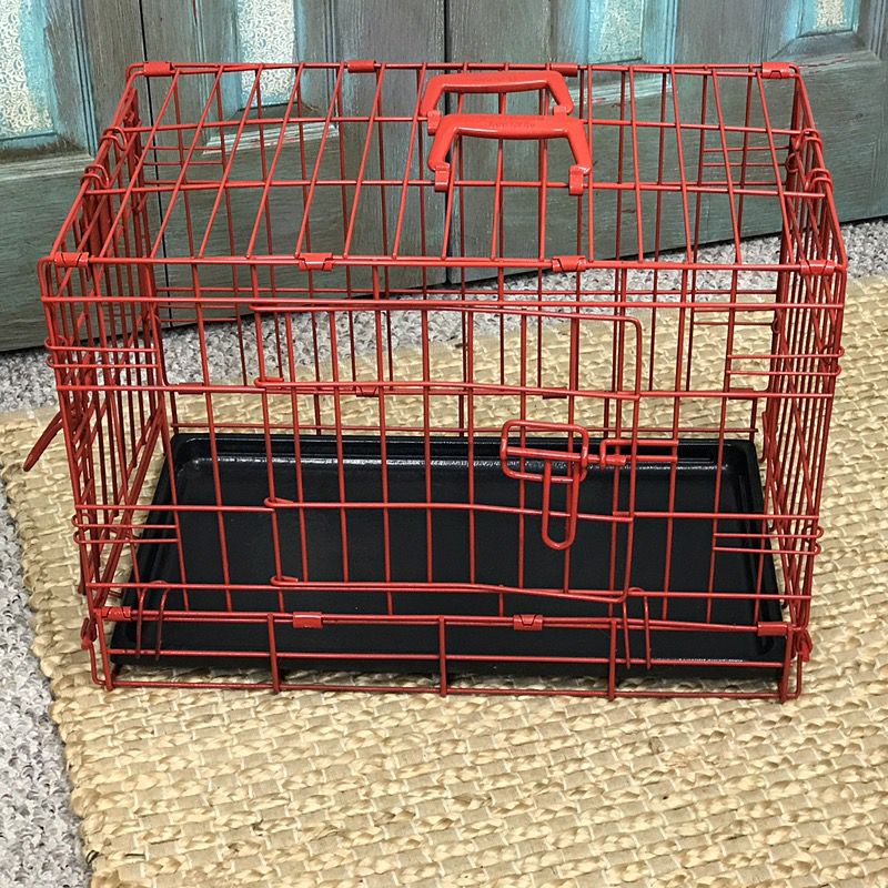 $15 Cute Red and Black Medium Size Dog Cage | Pet Crate | Dog Crate | Pet Cage