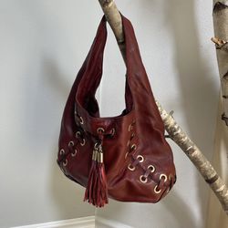 MICHAEL KORS Astor Grommet Leather Hobo Shoulder Bag with dust bag