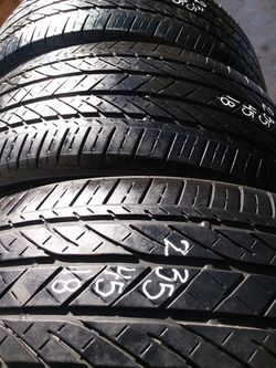 235 45 18 three very good car tires $25each