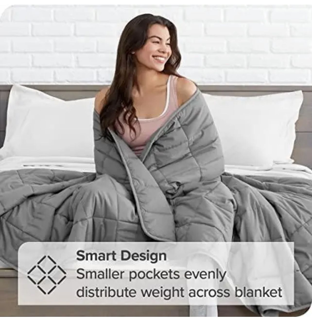 Bare Home Weighted Blanket Full or Queen Size 15lb (48" x 72") for Adults - Kids