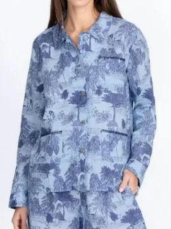 Johnny Was Women's Floral Blue Amichi Worker Jacket 