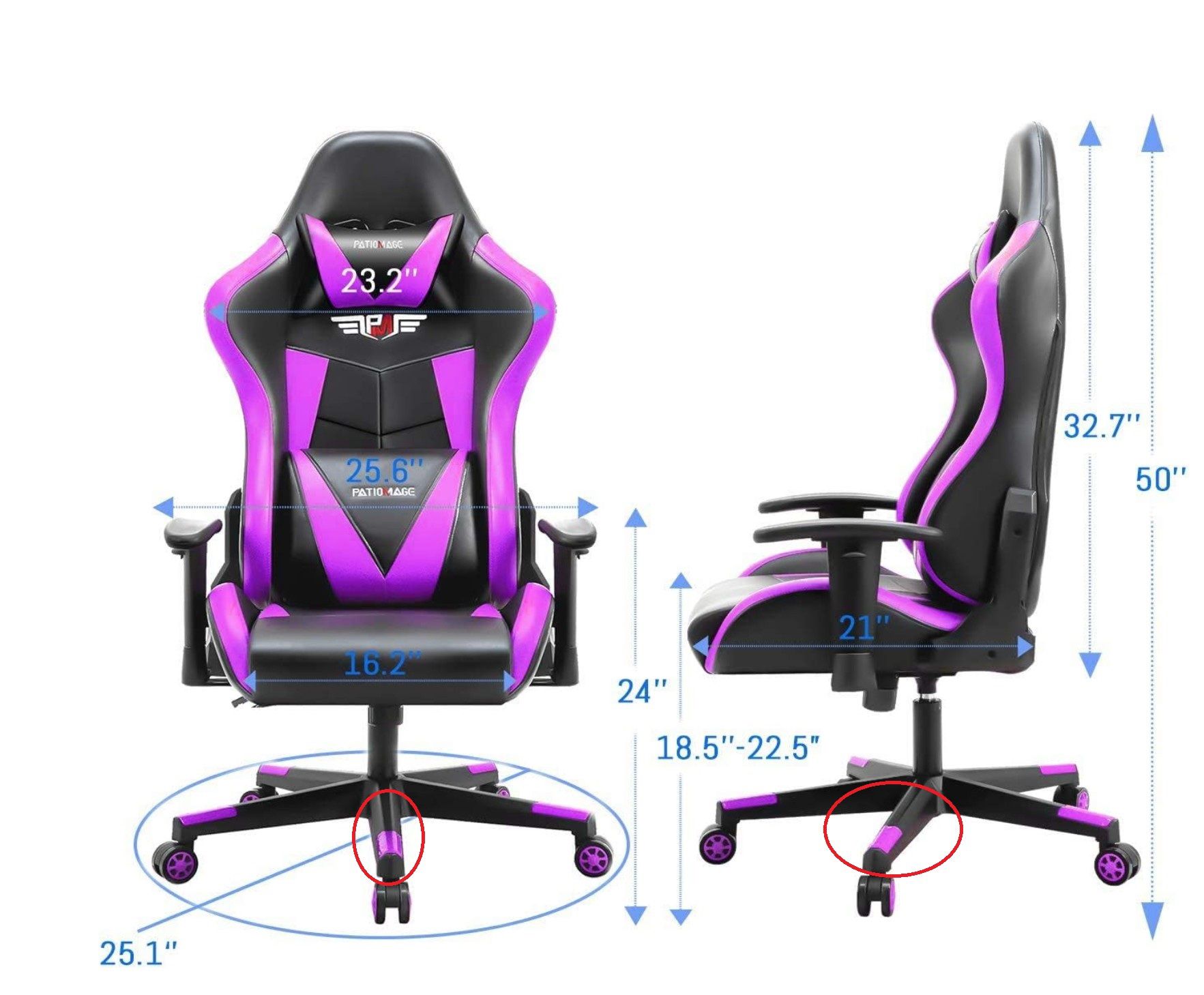 Gaming/Computer Chair LEG REPLACEMENT ONLY, GTRACING