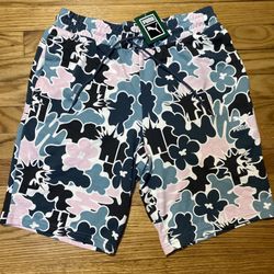 PUMA Summer Resort AOP Shorts 10"  Men’s Sz M New! Green/Pink 