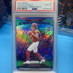 PSA 10- Prizm Fireworks Green Jayden Daniels