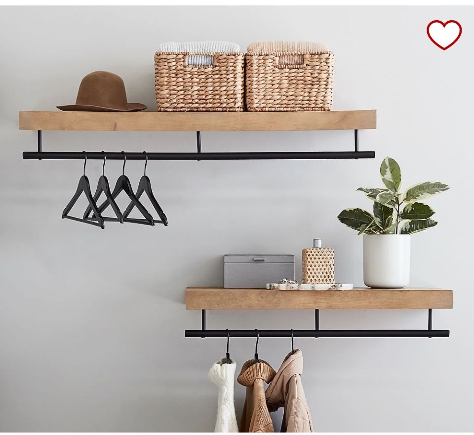 Laundry/Closet Shelf W/Rail