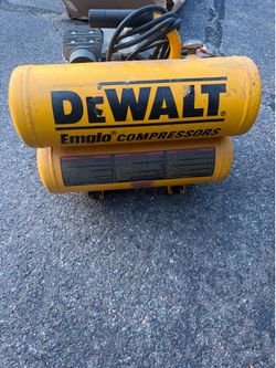 DEWALT Portable Air Compressor: Oil Lubricated, 4 gal, Twin Stack, 1.1 hp, 3.4 cfm @ 90 psi, 120V AC