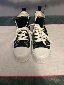 Black and White High-Top Sneakers