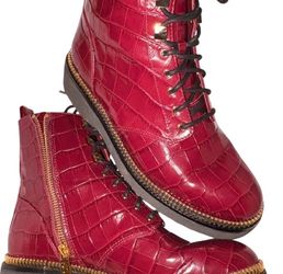 Michael kors  red ankle boots croc size 7.5