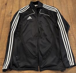 Adidas Clima365 Jacket Black With 3 White Stripes Full Zip Mens Size Small