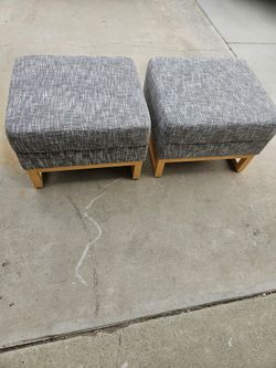 Grey Ottomans 